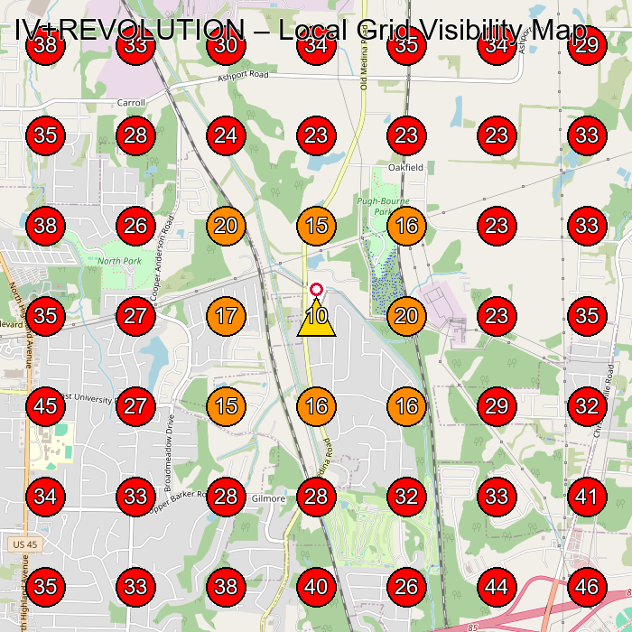 IV+REVOLUTION GeoGrid visibility map for Home Health Care Service in Kenosha